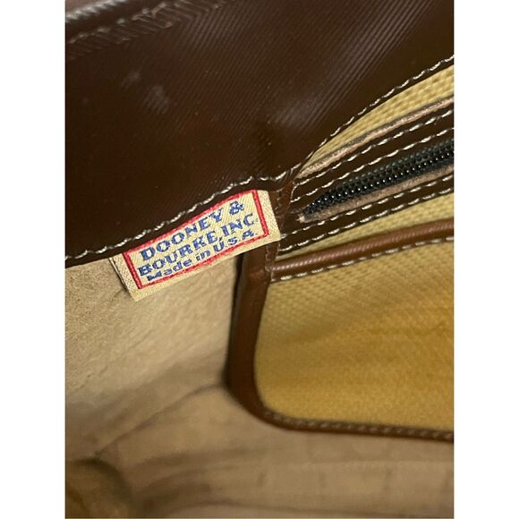 Vintage Dooney & Bourke Women's Croc Embossed Leather Tote Shoulder Bag Brown - Picture 3 of 11